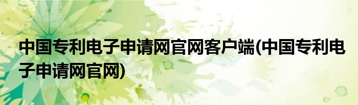 中国专利电子申请网官网客户端(中国专利电子申请网官网)