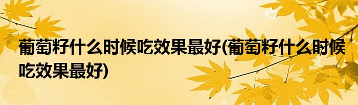 葡萄籽什么时候吃效果最好(葡萄籽什么时候吃效果最好)