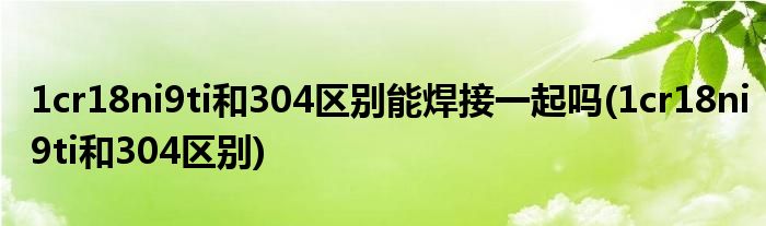 1cr18ni9ti和304区别能焊接一起吗(1cr18ni9ti和304区别)