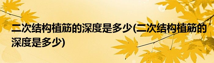 二次结构植筋的深度是多少(二次结构植筋的深度是多少)