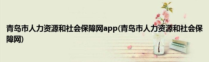 青岛市人力资源和社会保障网app(青岛市人力资源和社会保障网)