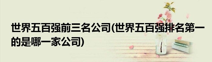 世界五百强前三名公司(世界五百强排名第一的是哪一家公司)