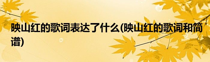 映山红的歌词表达了什么(映山红的歌词和简谱)