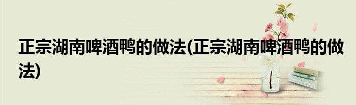 正宗湖南啤酒鸭的做法(正宗湖南啤酒鸭的做法)