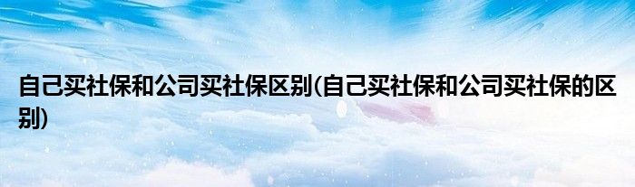 自己买社保和公司买社保区别(自己买社保和公司买社保的区别)