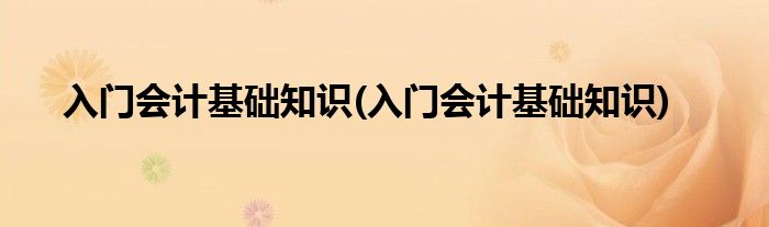 入门会计基础知识(入门会计基础知识)