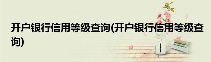 开户银行信用等级查询(开户银行信用等级查询)