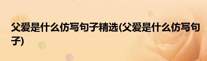 父爱是什么仿写句子精选(父爱是什么仿写句子)