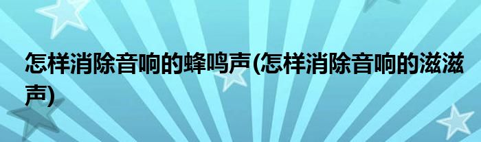 怎样消除音响的蜂鸣声(怎样消除音响的滋滋声)