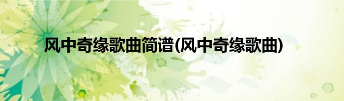 风中奇缘歌曲简谱(风中奇缘歌曲)