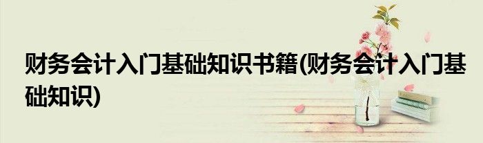 财务会计入门基础知识书籍(财务会计入门基础知识)