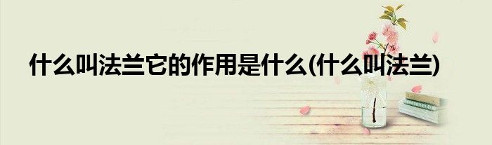 什么叫法兰它的作用是什么(什么叫法兰)