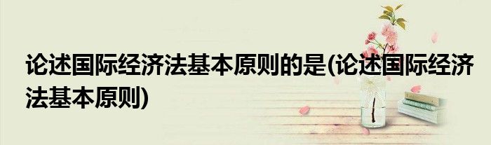 论述国际经济法基本原则的是(论述国际经济法基本原则)