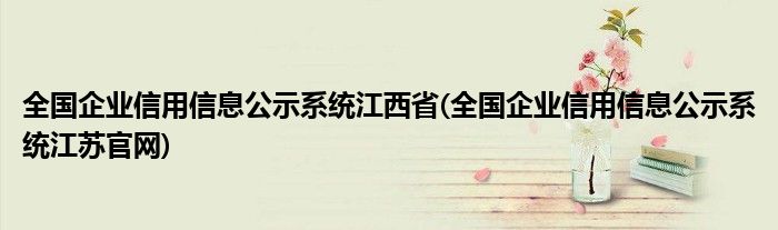 全国企业信用信息公示系统江西省(全国企业信用信息公示系统江苏官网)