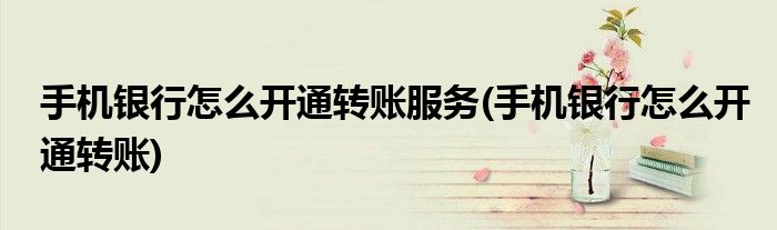手机银行怎么开通转账服务(手机银行怎么开通转账)