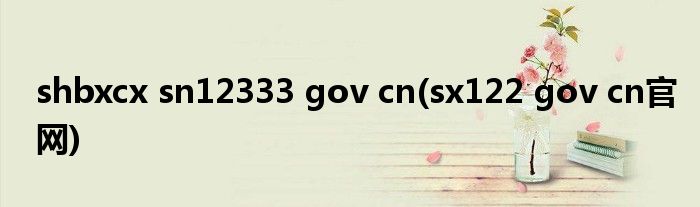 shbxcx sn12333 gov cn(sx122 gov cn官网)