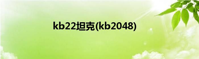 kb22坦克(kb2048)