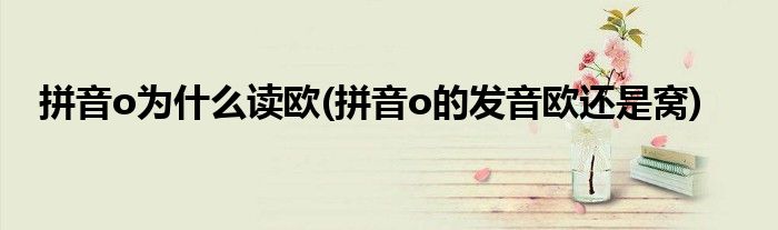 拼音o为什么读欧(拼音o的发音欧还是窝)