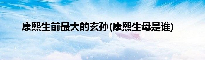 康熙生前最大的玄孙(康熙生母是谁)