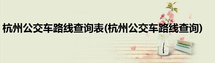 杭州公交车路线查询表(杭州公交车路线查询)