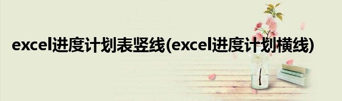 excel进度计划表竖线(excel进度计划横线)