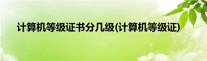 计算机等级证书分几级(计算机等级证)