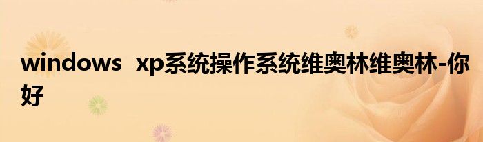windows  xp系统操作系统维奥林维奥林-你好