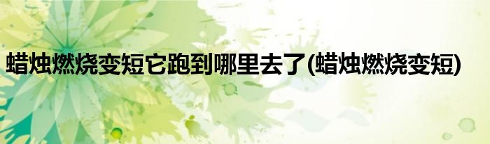 蜡烛燃烧变短它跑到哪里去了(蜡烛燃烧变短)