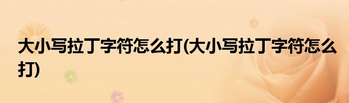 大小写拉丁字符怎么打(大小写拉丁字符怎么打)