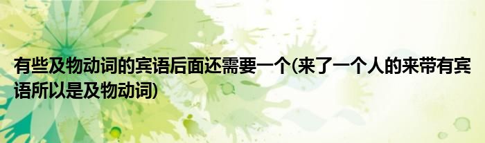 有些及物动词的宾语后面还需要一个(来了一个人的来带有宾语所以是及物动词)