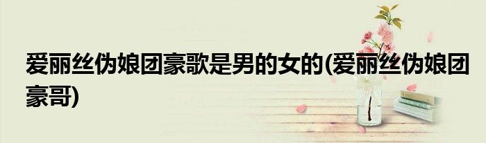 爱丽丝伪娘团豪歌是男的女的(爱丽丝伪娘团豪哥)