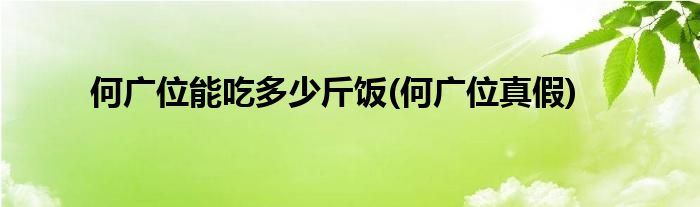 何广位能吃多少斤饭(何广位真假)