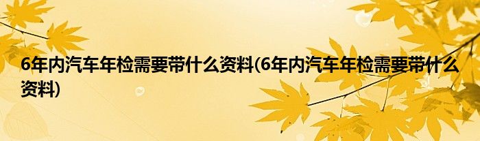 6年内汽车年检需要带什么资料(6年内汽车年检需要带什么资料)