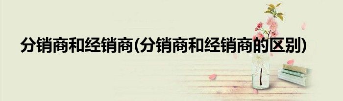分销商和经销商(分销商和经销商的区别)