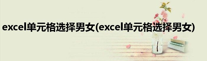 excel单元格选择男女(excel单元格选择男女)