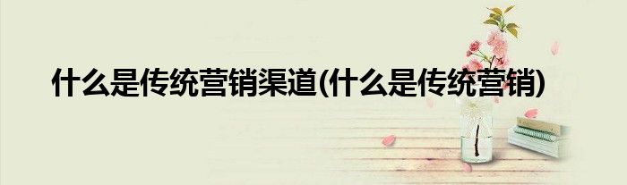 什么是传统营销渠道(什么是传统营销)