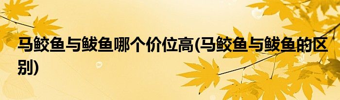 马鲛鱼与鲅鱼哪个价位高(马鲛鱼与鲅鱼的区别)