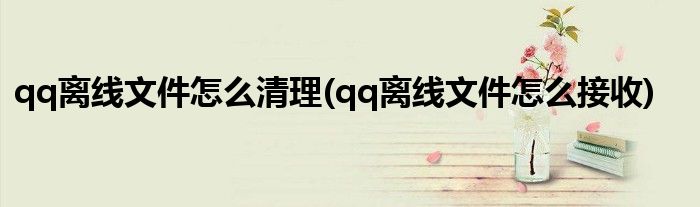 qq离线文件怎么清理(qq离线文件怎么接收)