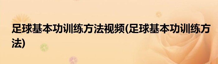 足球基本功训练方法视频(足球基本功训练方法)