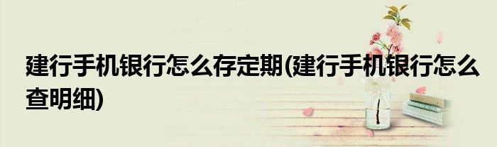 建行手机银行怎么存定期(建行手机银行怎么查明细)