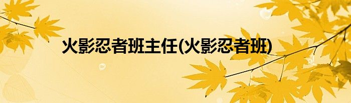 火影忍者班主任(火影忍者班)