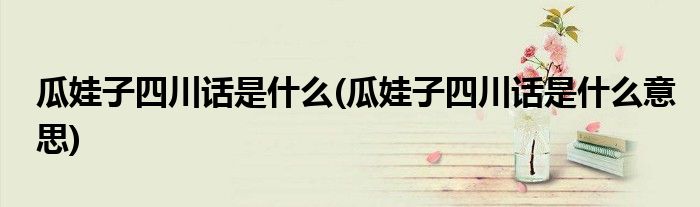 瓜娃子四川话是什么(瓜娃子四川话是什么意思)