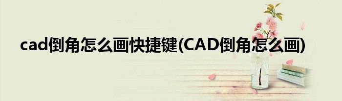 cad倒角怎么画快捷键(CAD倒角怎么画)