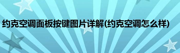 约克空调面板按键图片详解(约克空调怎么样)