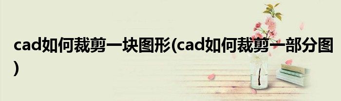cad如何裁剪一块图形(cad如何裁剪一部分图)