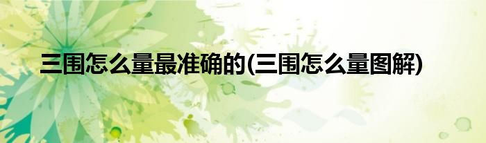 三围怎么量最准确的(三围怎么量图解)