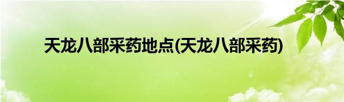 天龙八部采药地点(天龙八部采药)