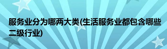 服务业分为哪两大类(生活服务业都包含哪些二级行业)
