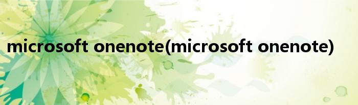 microsoft onenote(microsoft onenote)