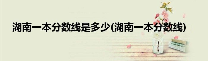 湖南一本分数线是多少(湖南一本分数线)